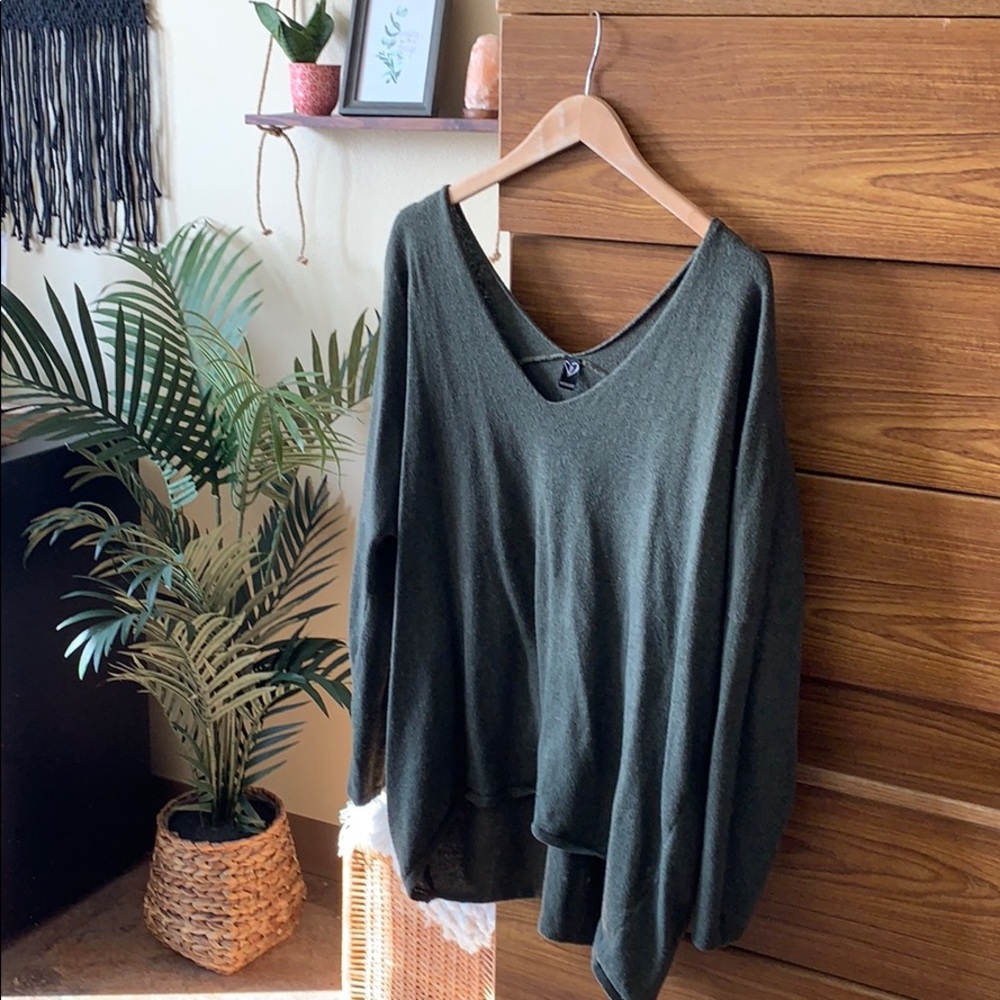 Olive green, oversized sweater